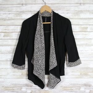 Peppermint Black & Leopard Cardigan sz Sm